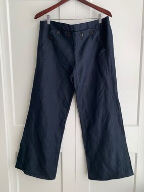 Chulo Pony Trouser Vintage  Women's size L in Blue 50% Silk and 38% Linen